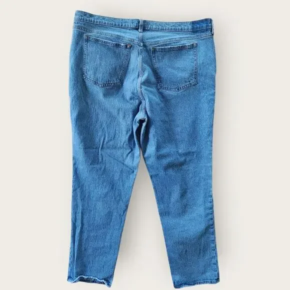 Abercrombie & Fitch Jeans Women's Sz 18R Blue The Straight Mid-Rise Curve Love - Picture 2 of 7